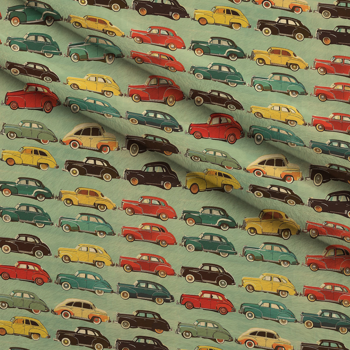 Retro Rides Pattern 2 Minky Fabric — plush minky folded close-up preview (mv-minky-v1:lying)