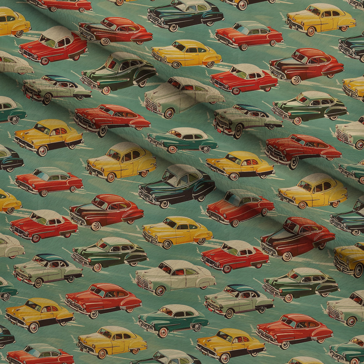 Retro Rides Pattern 3 Minky Fabric — plush minky folded close-up preview (mv-minky-v1:lying)
