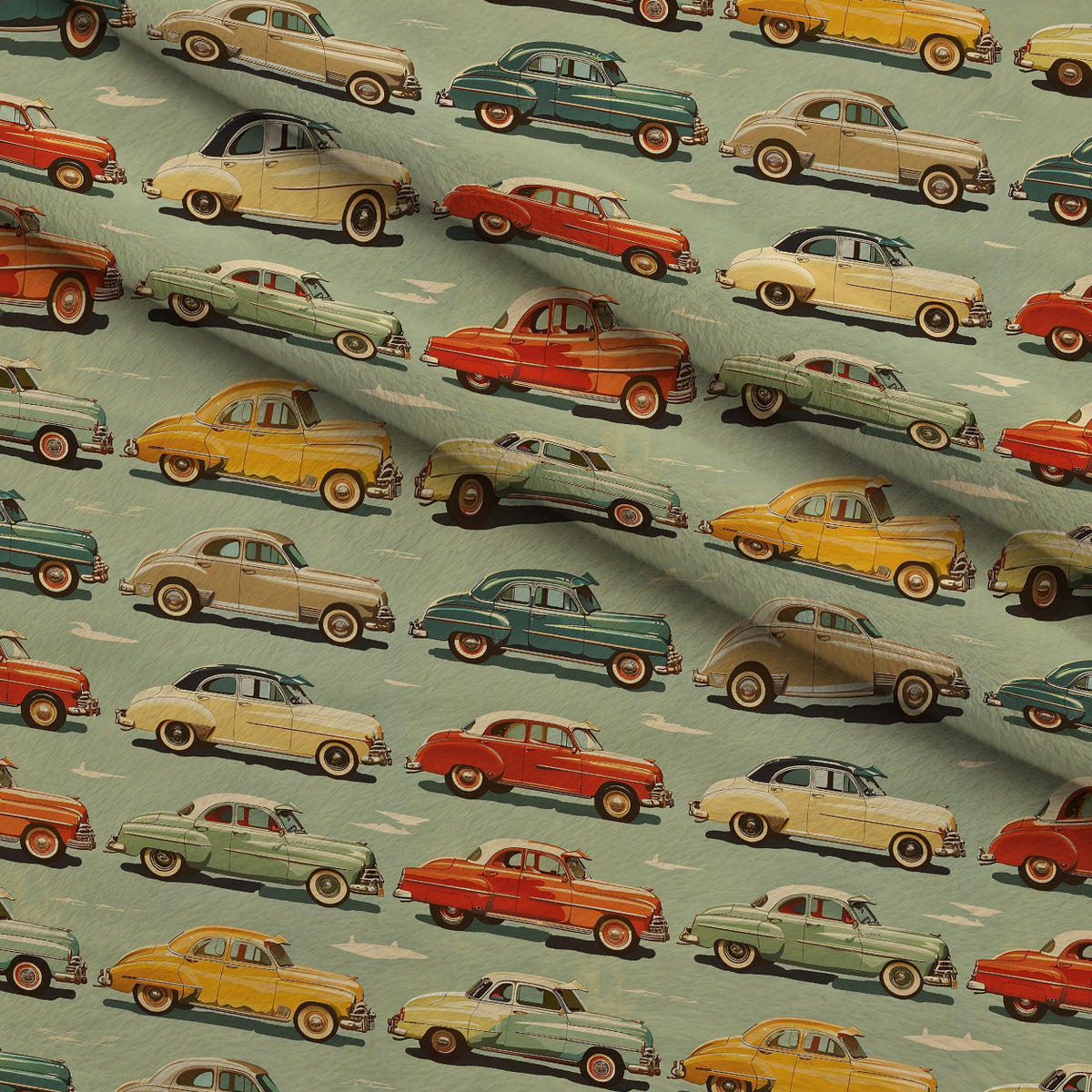 Retro Rides Pattern 6 Minky Fabric — plush minky folded close-up preview (mv-minky-v1:lying)
