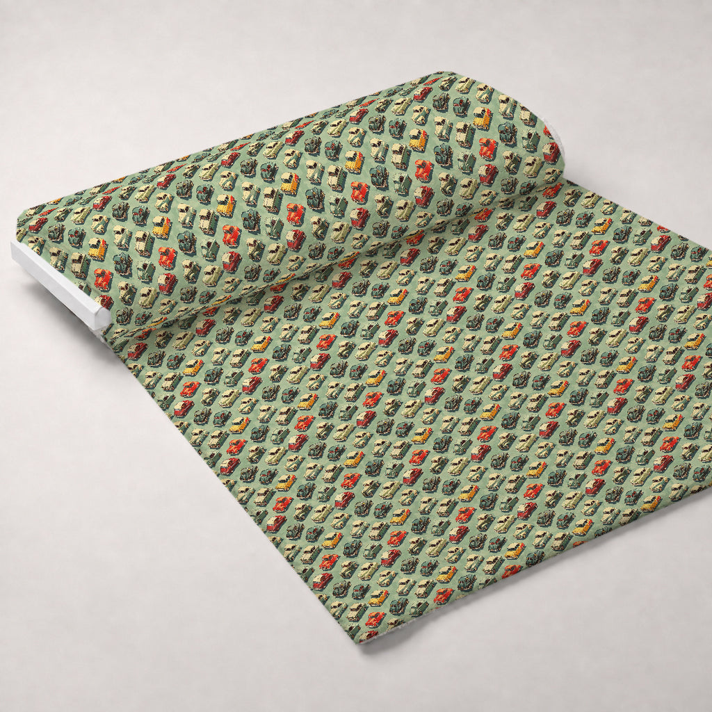 Retro Rides Pattern 7 Minky Fabric — plush minky unrolled bolt preview (mv-minky-v1:bolt)