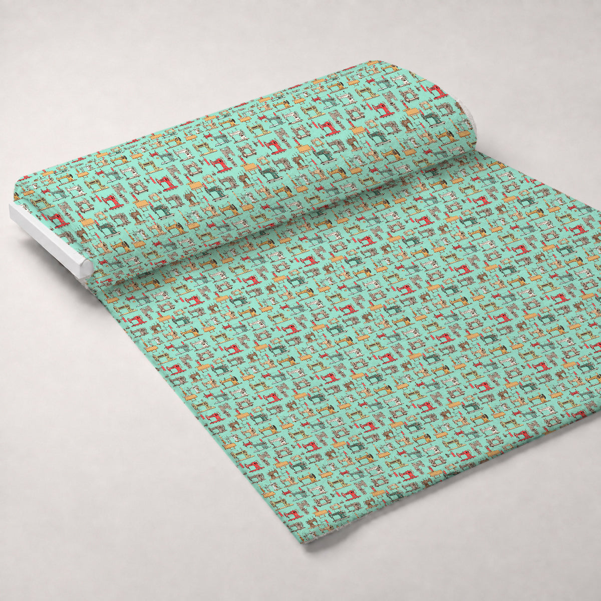 Retro Stitchery Pattern 1 Minky Fabric — plush minky unrolled bolt preview (mv-minky-v1:bolt)