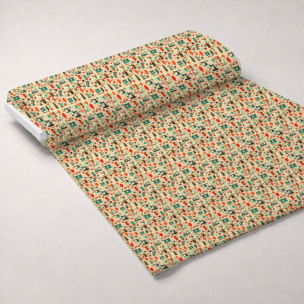 Retro Stitchery Pattern 2 Minky Fabric — plush minky unrolled bolt preview (mv-minky-v1:bolt)