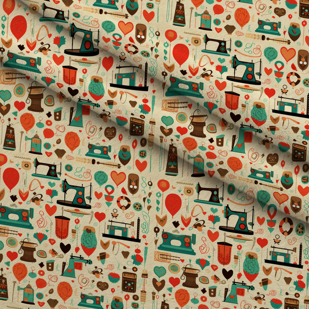 Retro Stitchery Pattern 2 Minky Fabric — plush minky folded close-up preview (mv-minky-v1:lying)
