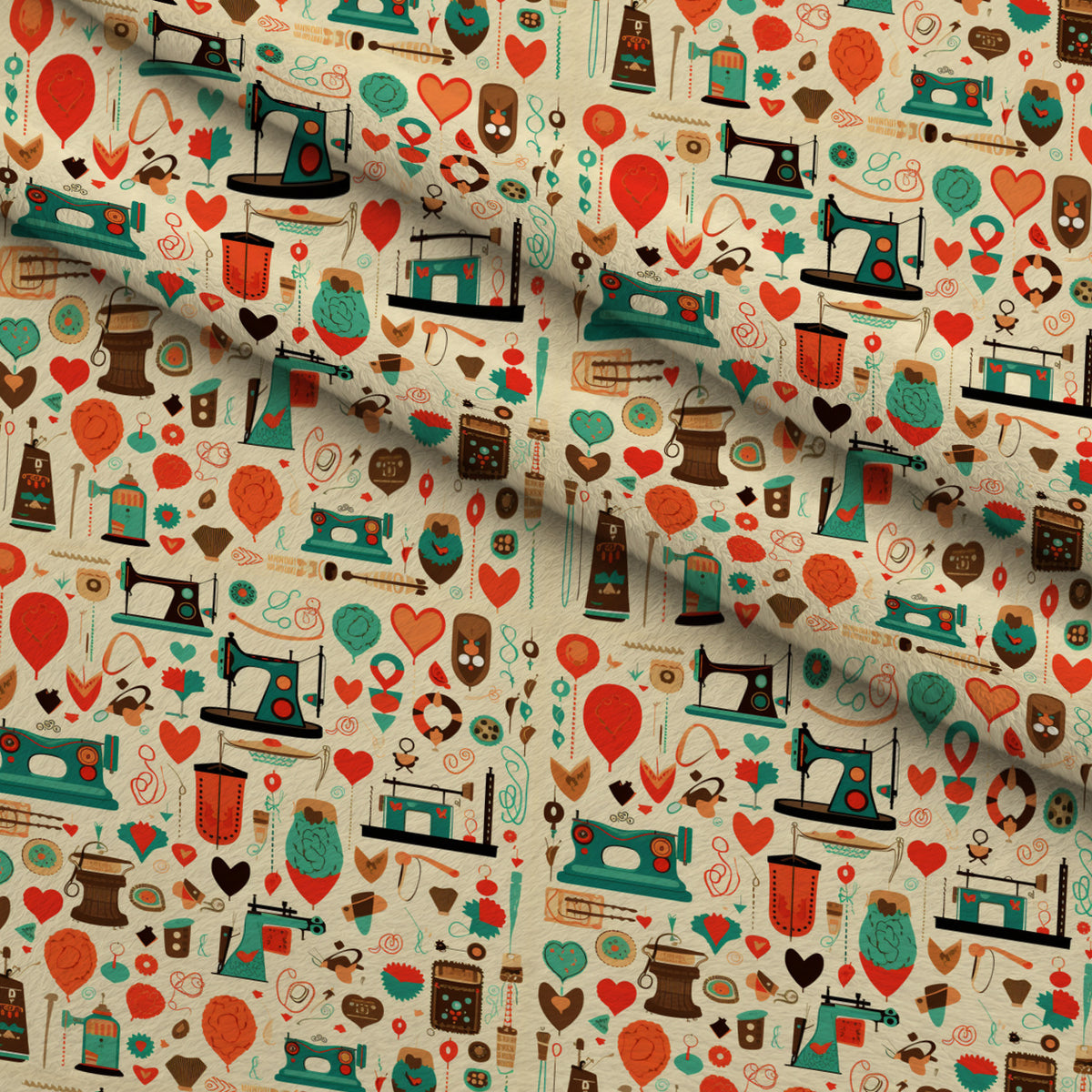 Retro Stitchery Pattern 2 Minky Fabric — plush minky folded close-up preview (mv-minky-v1:lying)