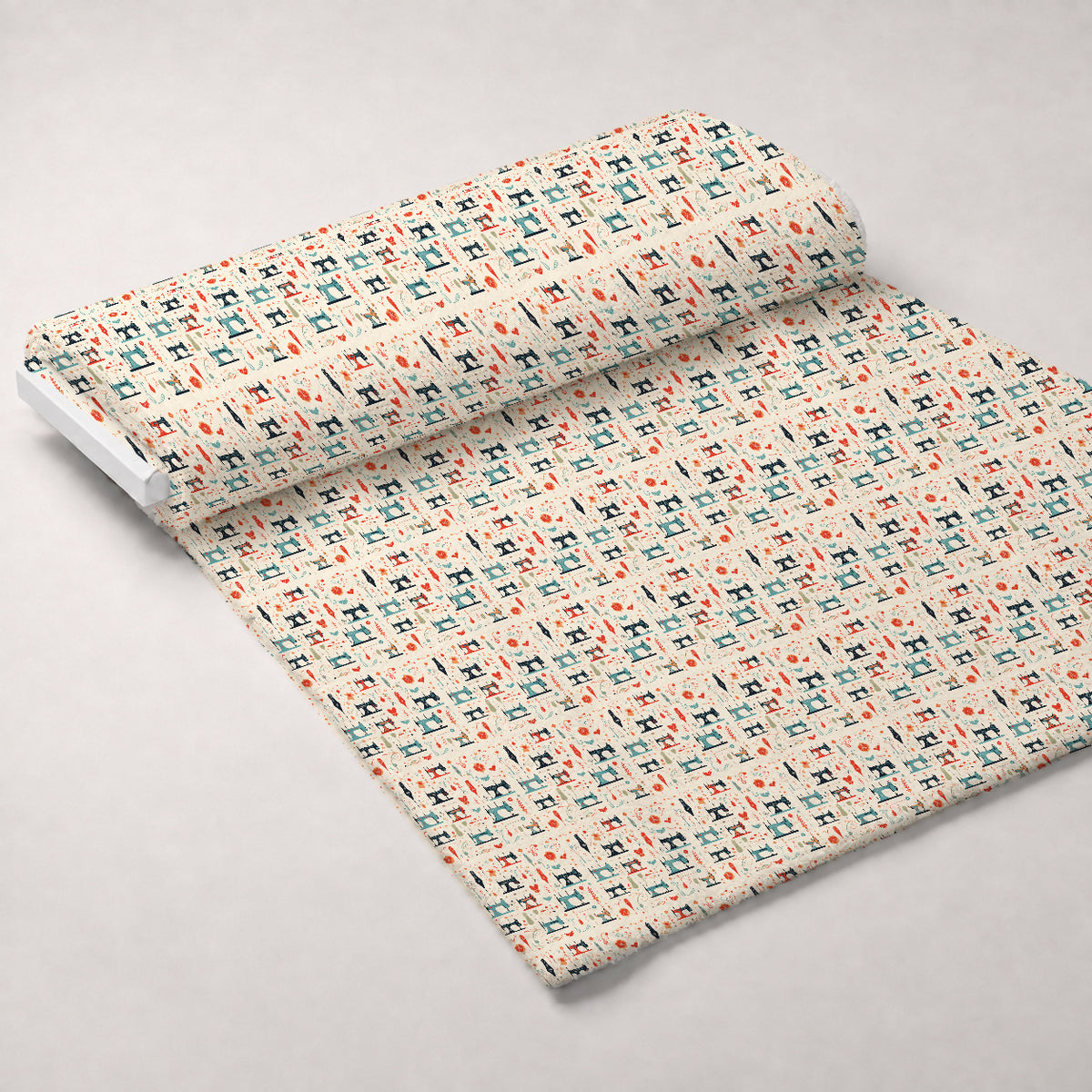 Retro Stitchery Pattern 4 Minky Fabric — plush minky unrolled bolt preview (mv-minky-v1:bolt)