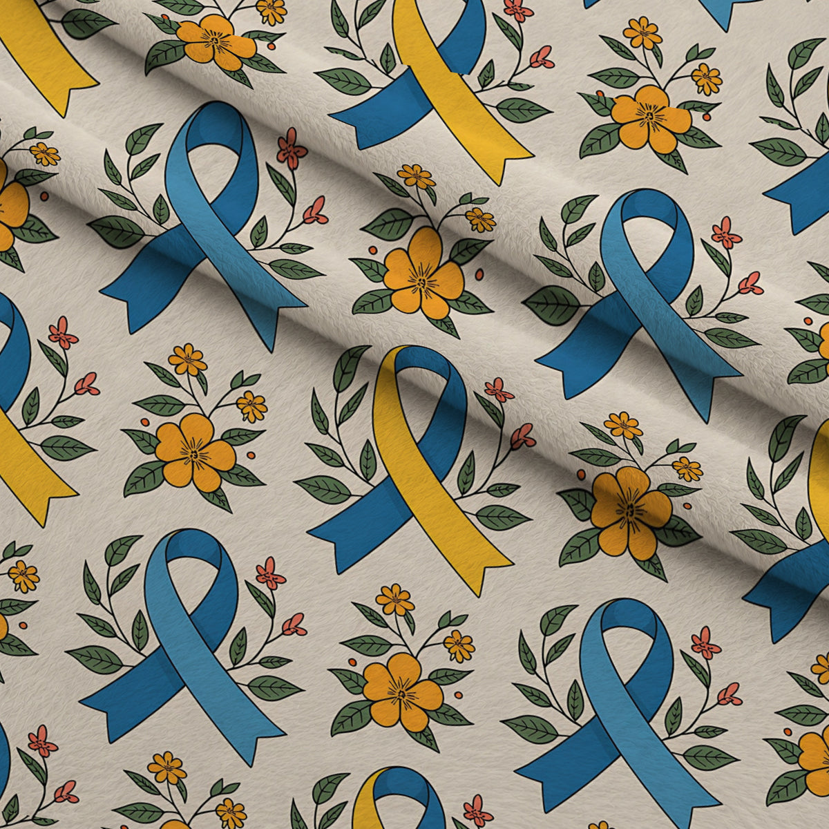 Ribbons of Hope Pattern 10 Minky Fabric — plush minky folded close-up preview (mv-minky-v1:lying)