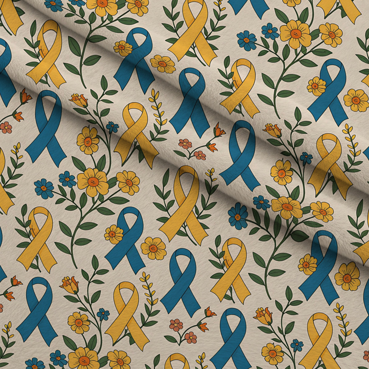 Ribbons of Hope Pattern 12 Minky Fabric — plush minky folded close-up preview (mv-minky-v1:lying)
