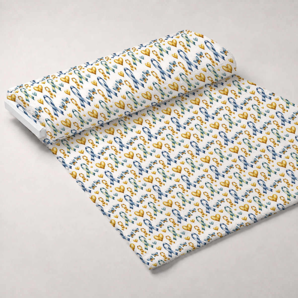 Ribbons of Hope Pattern 13 Minky Fabric — plush minky unrolled bolt preview (mv-minky-v1:bolt)