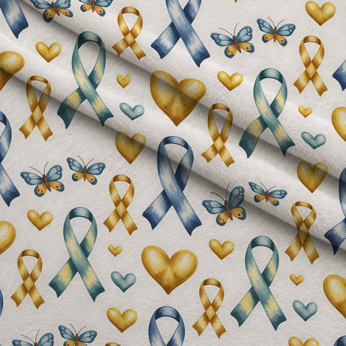 Ribbons of Hope Pattern 13 Minky Fabric — plush minky folded close-up preview (mv-minky-v1:lying)