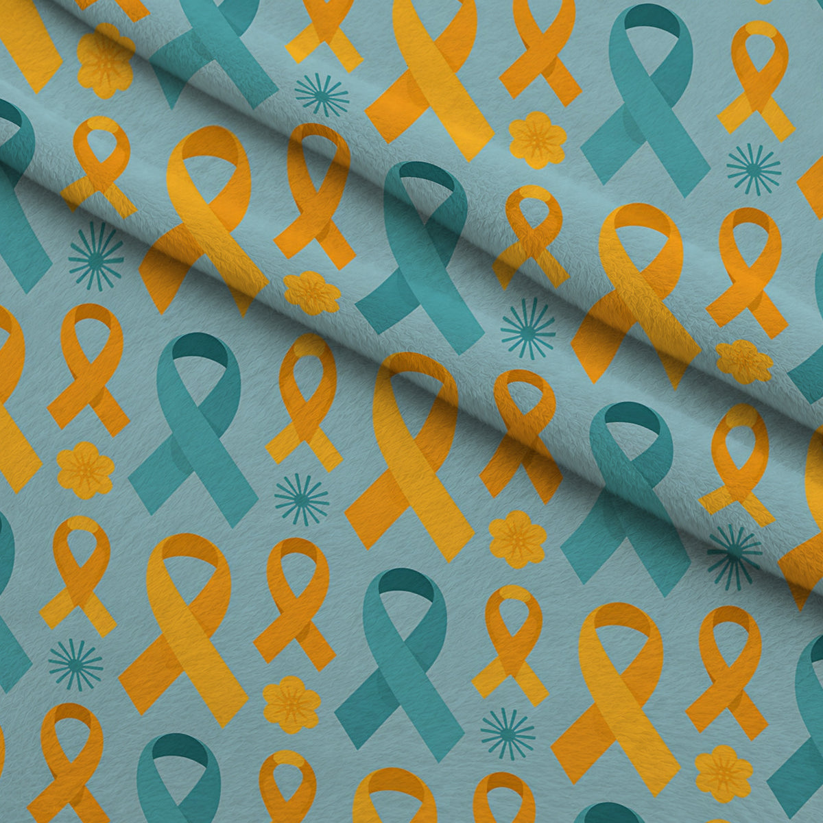 Ribbons of Hope Pattern 18 Minky Fabric — plush minky folded close-up preview (mv-minky-v1:lying)