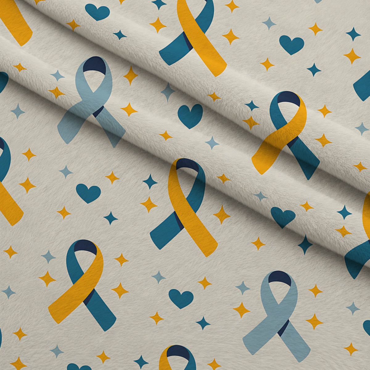Ribbons of Hope Pattern 2 Minky Fabric — plush minky folded close-up preview (mv-minky-v1:lying)