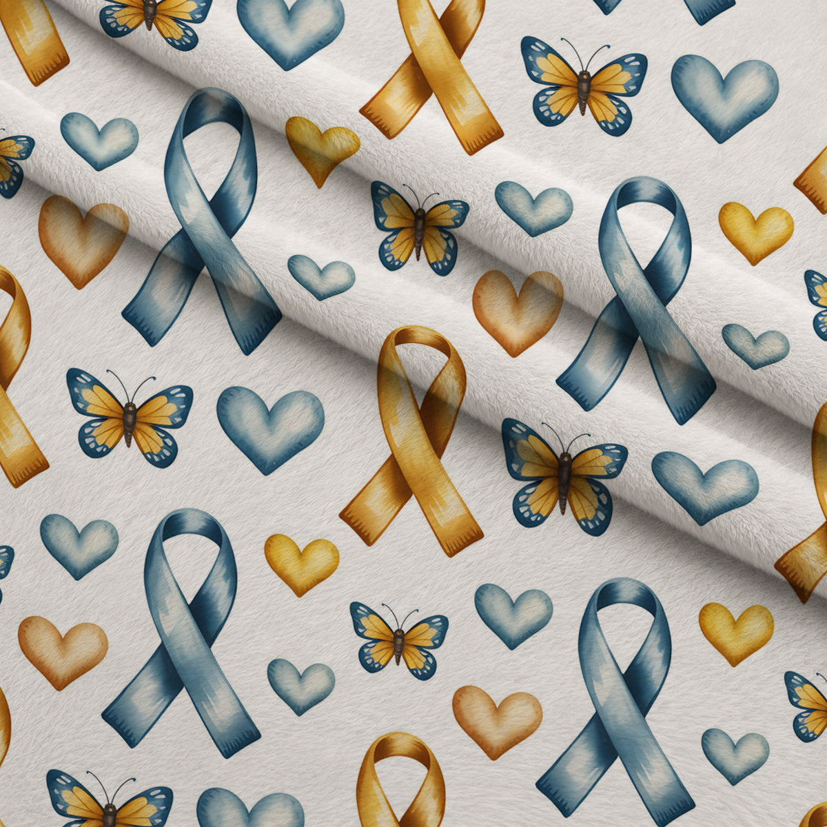 Ribbons of Hope Pattern 23 Minky Fabric — plush minky folded close-up preview (mv-minky-v1:lying)