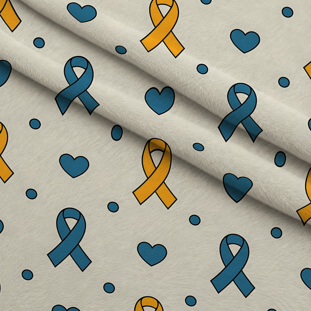 Ribbons of Hope Pattern 27 Minky Fabric — plush minky folded close-up preview (mv-minky-v1:lying)