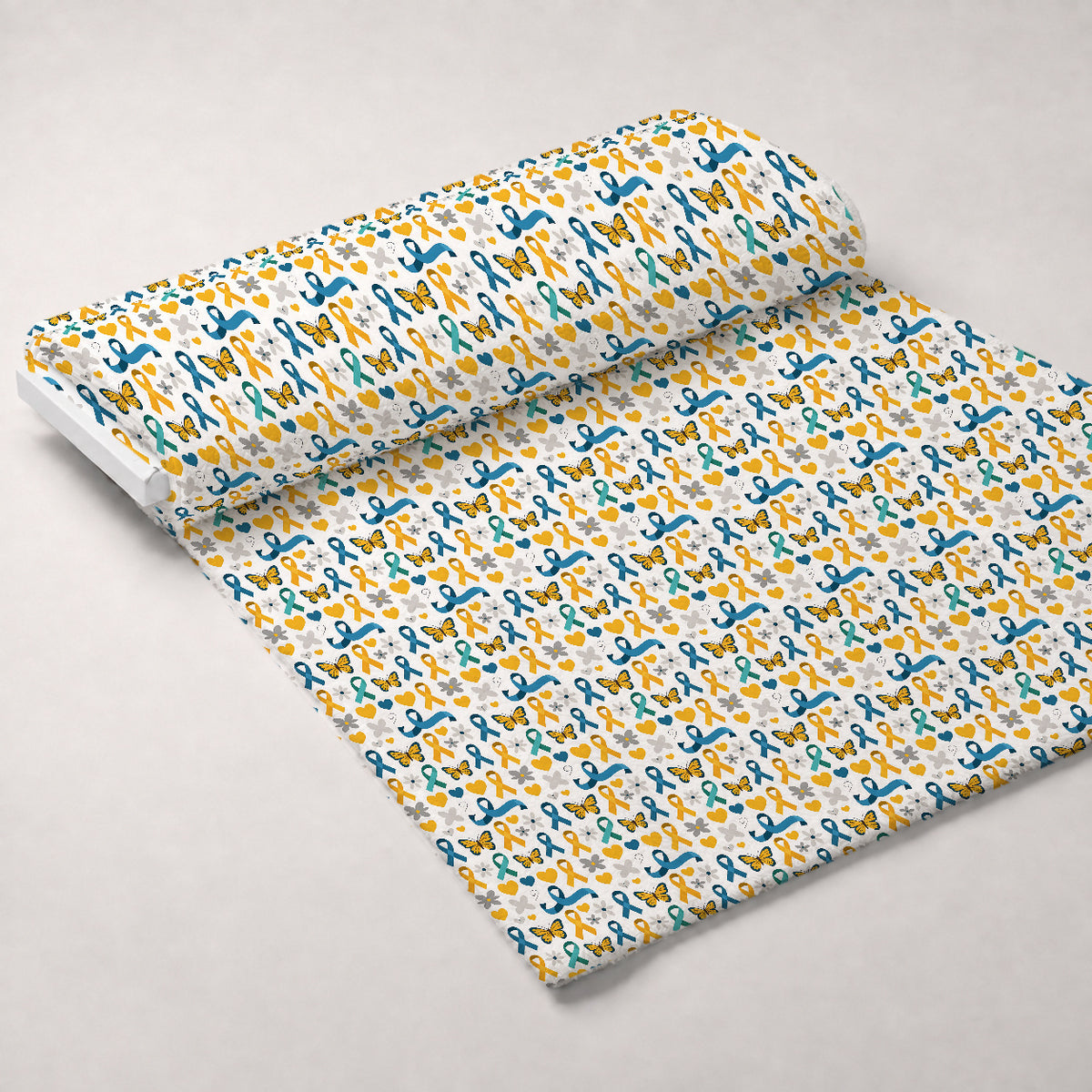 Ribbons of Hope Pattern 29 Minky Fabric — plush minky unrolled bolt preview (mv-minky-v1:bolt)