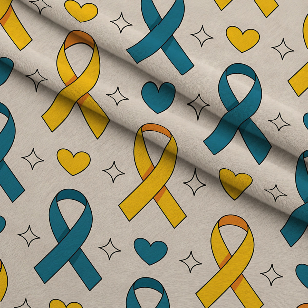 Ribbons of Hope Pattern 3 Minky Fabric — plush minky folded close-up preview (mv-minky-v1:lying)