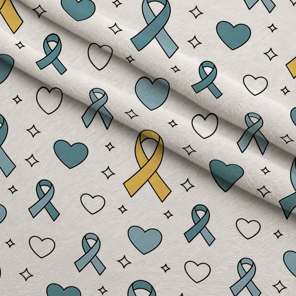 Ribbons of Hope Pattern 4 Minky Fabric — plush minky folded close-up preview (mv-minky-v1:lying)
