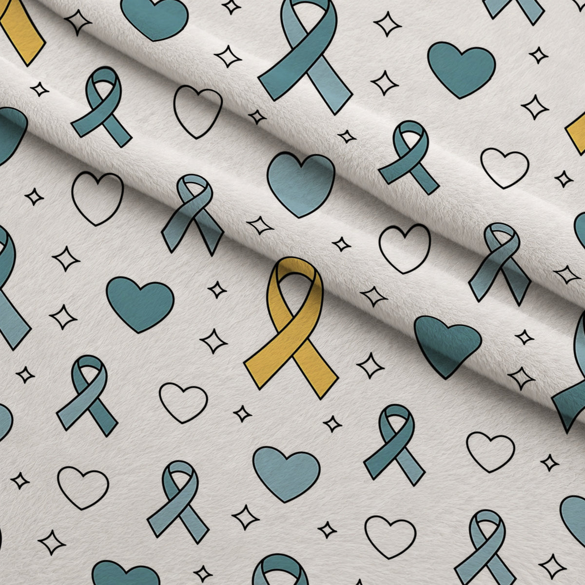 Ribbons of Hope Pattern 4 Minky Fabric — plush minky folded close-up preview (mv-minky-v1:lying)
