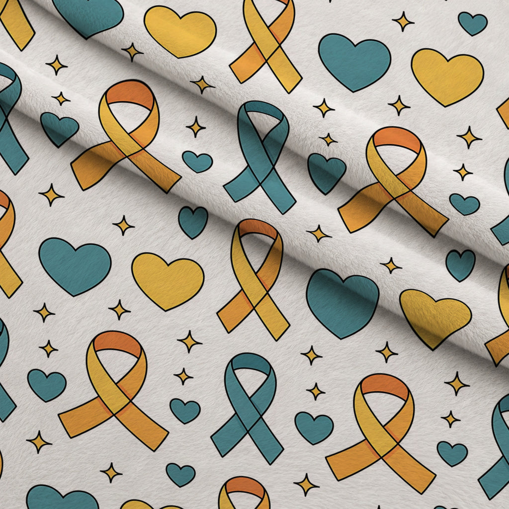 Ribbons of Hope Pattern 5 Minky Fabric — plush minky folded close-up preview (mv-minky-v1:lying)