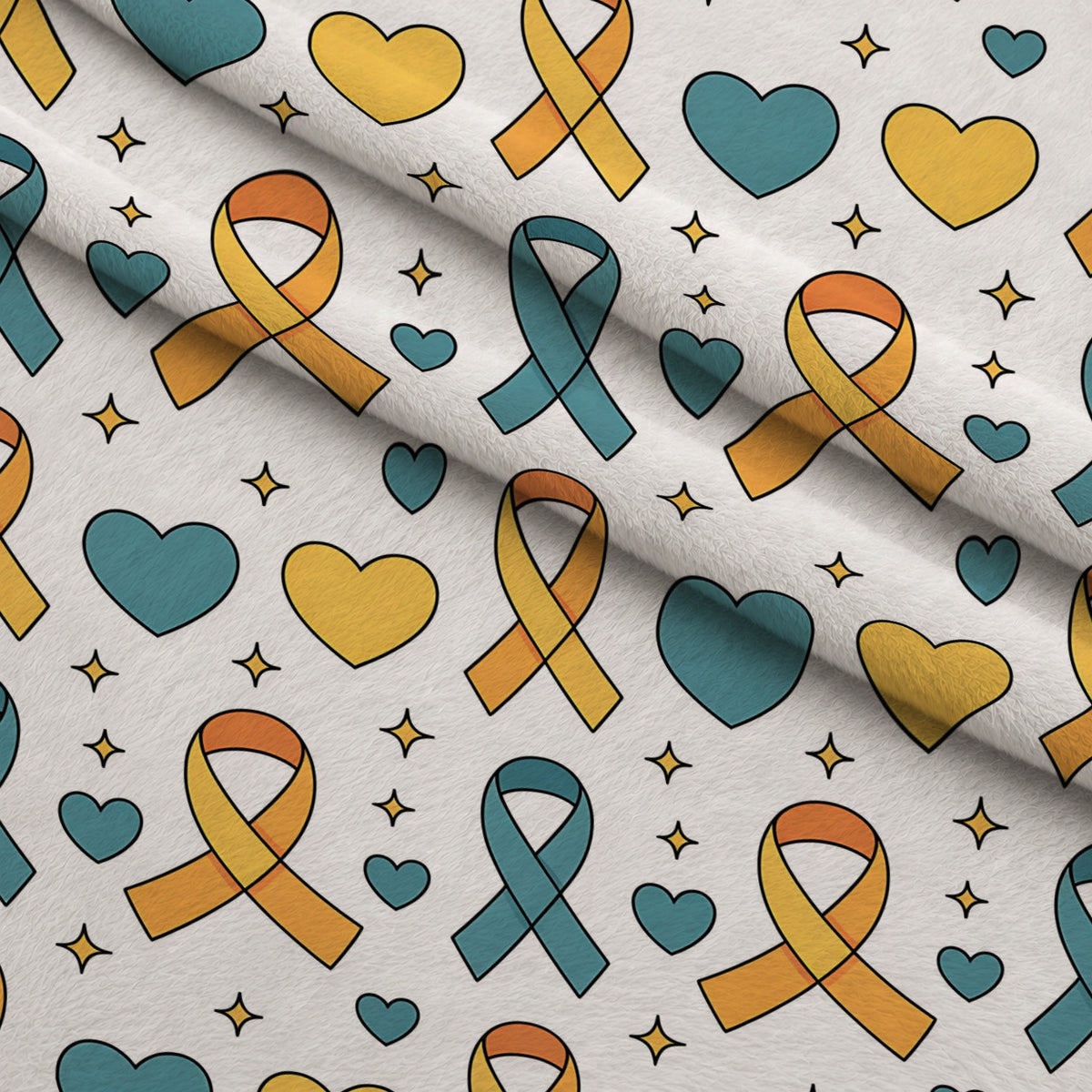 Ribbons of Hope Pattern 5 Minky Fabric — plush minky folded close-up preview (mv-minky-v1:lying)