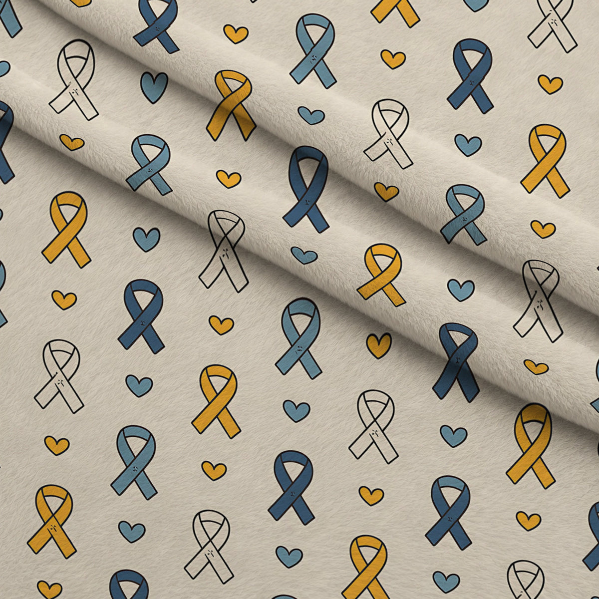 Ribbons of Hope Pattern 7 Minky Fabric — plush minky folded close-up preview (mv-minky-v1:lying)