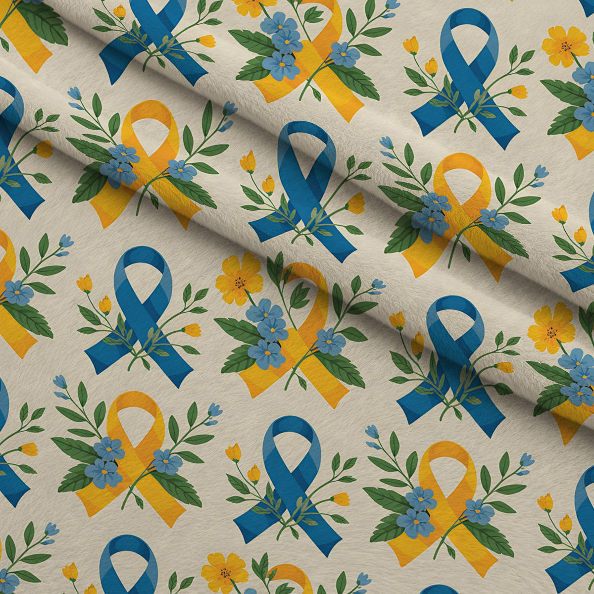 Ribbons of Hope Pattern 9 Minky Fabric — plush minky folded close-up preview (mv-minky-v1:lying)