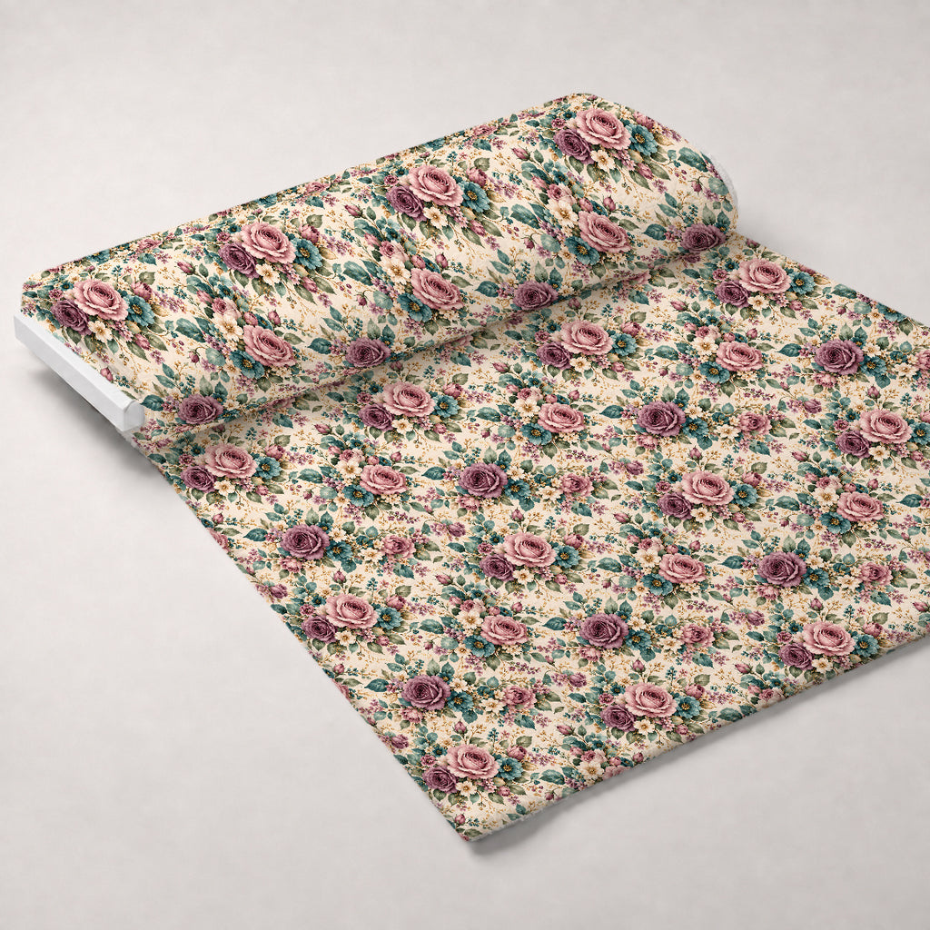 Rosewater Letter Garden Pattern 1 Minky Fabric — plush minky unrolled bolt preview (mv-minky-v1:bolt)