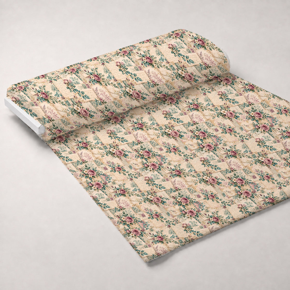 Rosewater Letter Garden Pattern 10 Minky Fabric — plush minky unrolled bolt preview (mv-minky-v1:bolt)