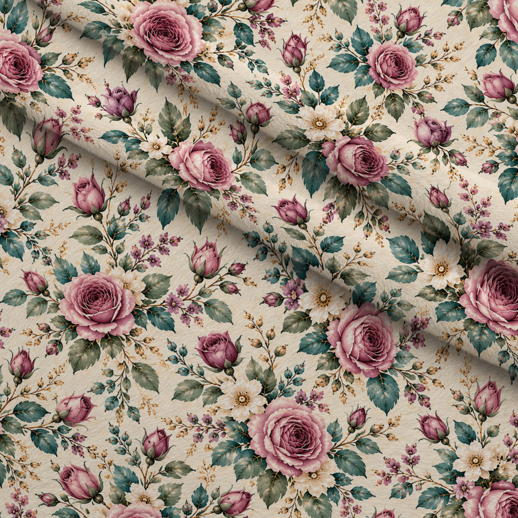 Rosewater Letter Garden Pattern 2 Minky Fabric — plush minky folded close-up preview (mv-minky-v1:lying)