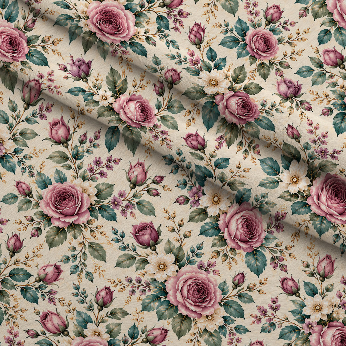Rosewater Letter Garden Pattern 2 Minky Fabric — plush minky folded close-up preview (mv-minky-v1:lying)