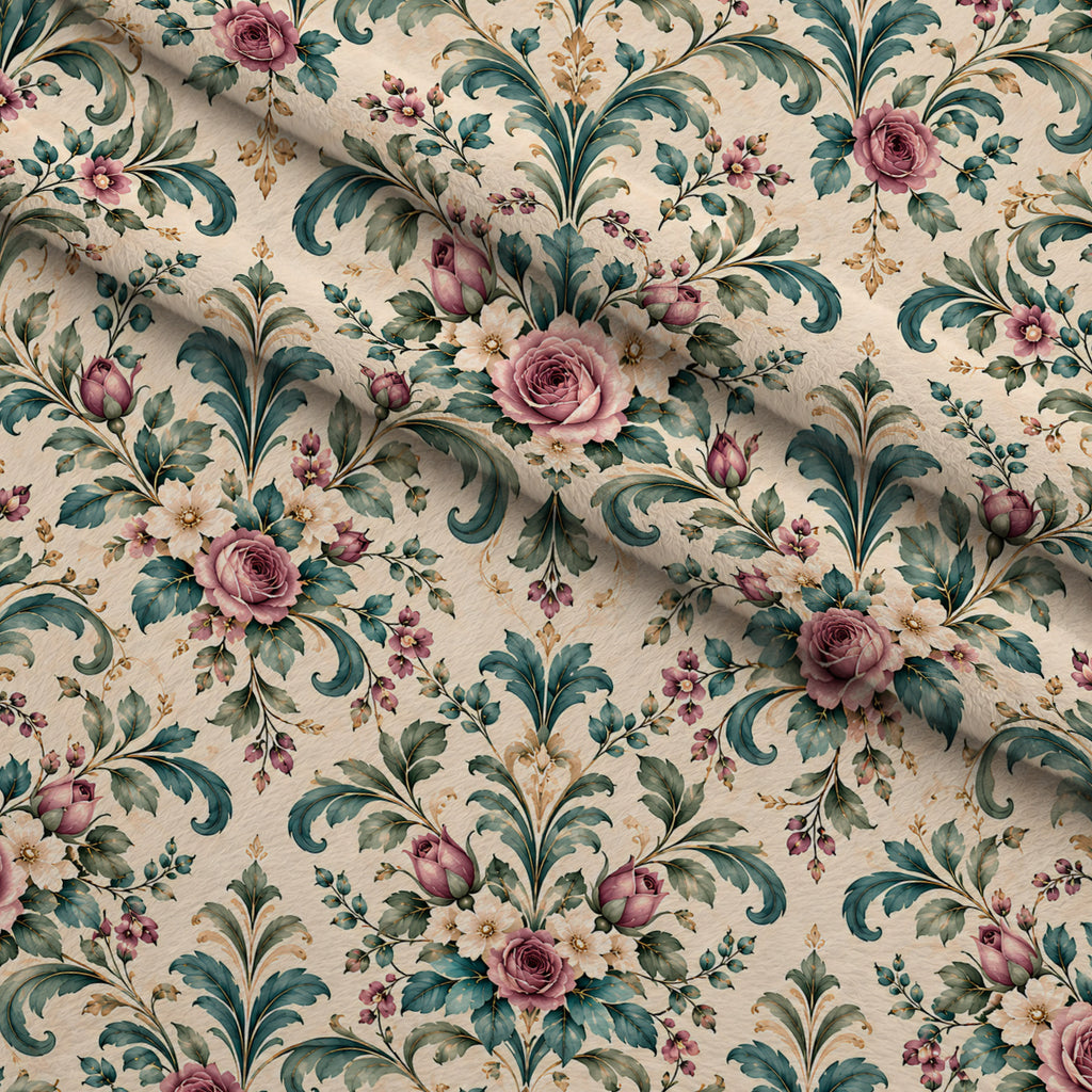 Rosewater Letter Garden Pattern 5 Minky Fabric — plush minky folded close-up preview (mv-minky-v1:lying)