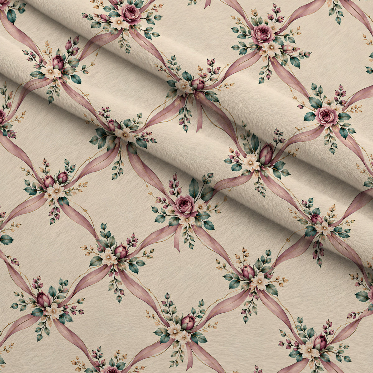 Rosewater Letter Garden Pattern 8 Minky Fabric — plush minky folded close-up preview (mv-minky-v1:lying)