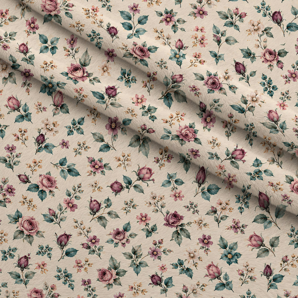 Rosewater Letter Garden Pattern 9 Minky Fabric — plush minky folded close-up preview (mv-minky-v1:lying)