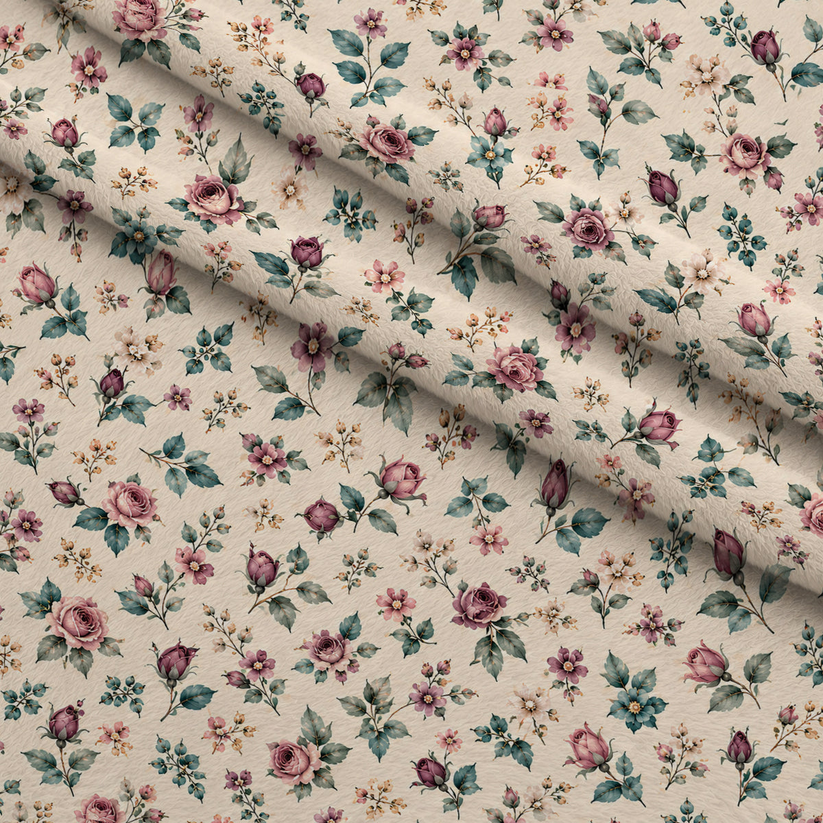 Rosewater Letter Garden Pattern 9 Minky Fabric — plush minky folded close-up preview (mv-minky-v1:lying)