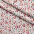 Rosy Balloon Cubs Pattern 9 Minky Fabric — plush minky folded close-up preview (mv-minky-v1:lying)