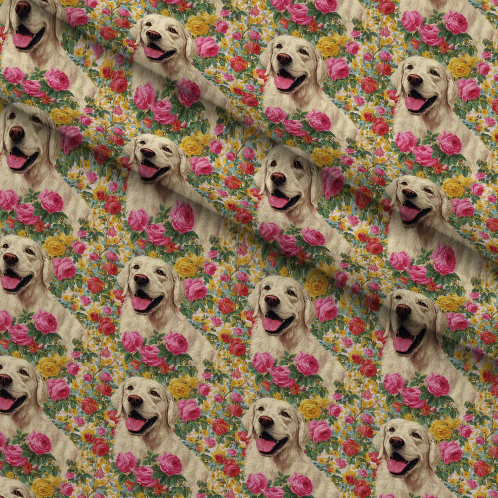 Rosy Retriever Pattern 1 Minky Fabric — plush minky folded close-up preview (mv-minky-v1:lying)