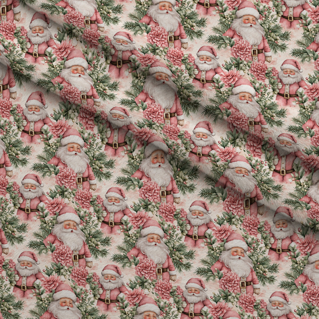Rosy Yuletide Whimsy Pattern 1 Minky Fabric — plush minky folded close-up preview (mv-minky-v1:lying)