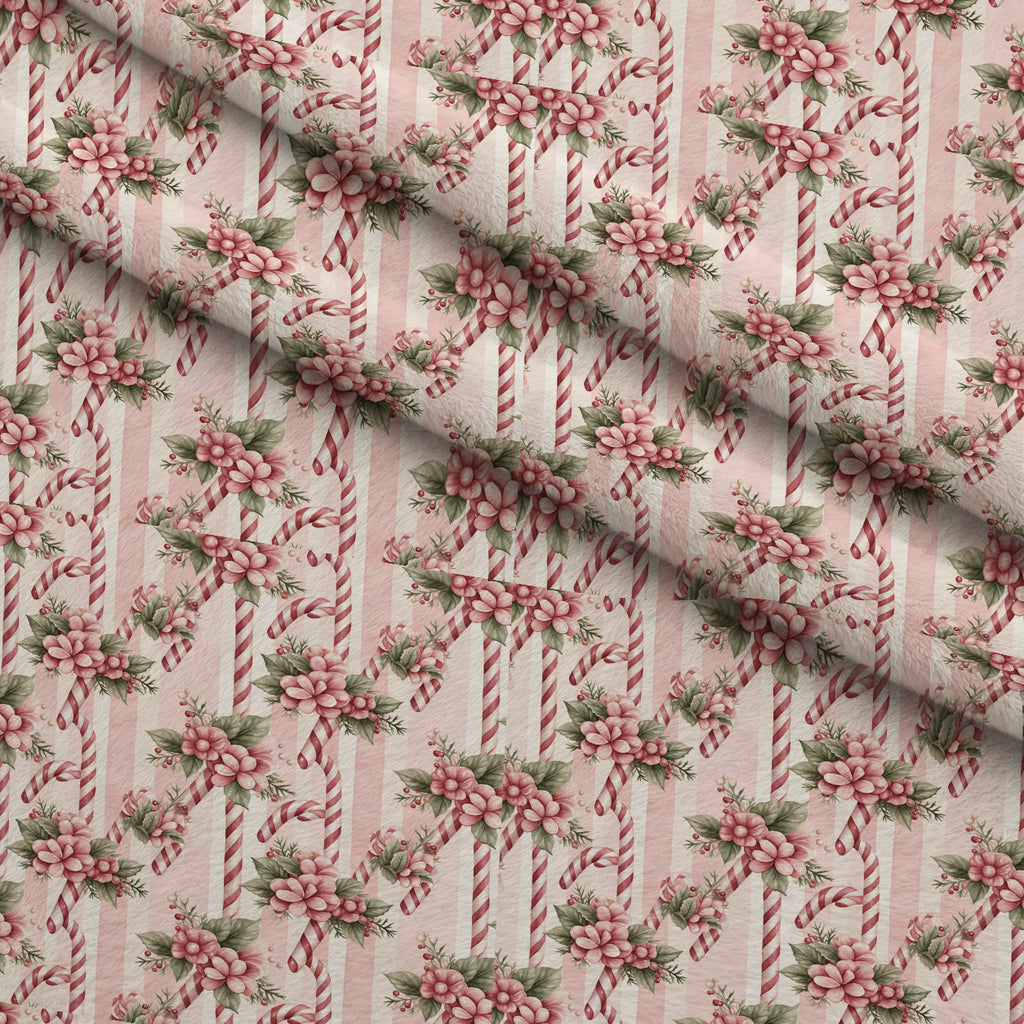 Rosy Yuletide Whimsy Pattern 2 Minky Fabric — plush minky folded close-up preview (mv-minky-v1:lying)