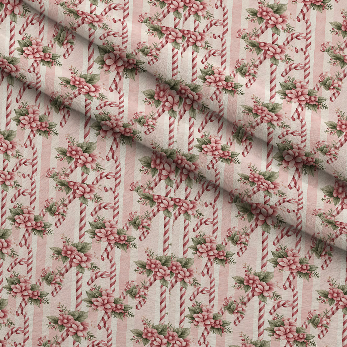 Rosy Yuletide Whimsy Pattern 2 Minky Fabric — plush minky folded close-up preview (mv-minky-v1:lying)