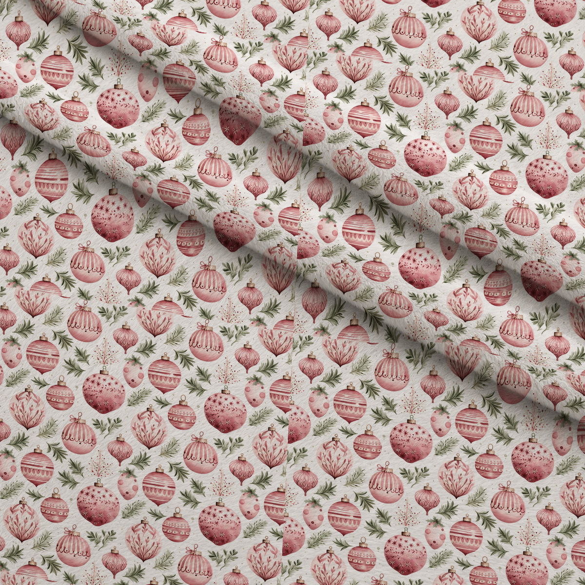 Rosy Yuletide Whimsy Pattern 4 Minky Fabric — plush minky folded close-up preview (mv-minky-v1:lying)