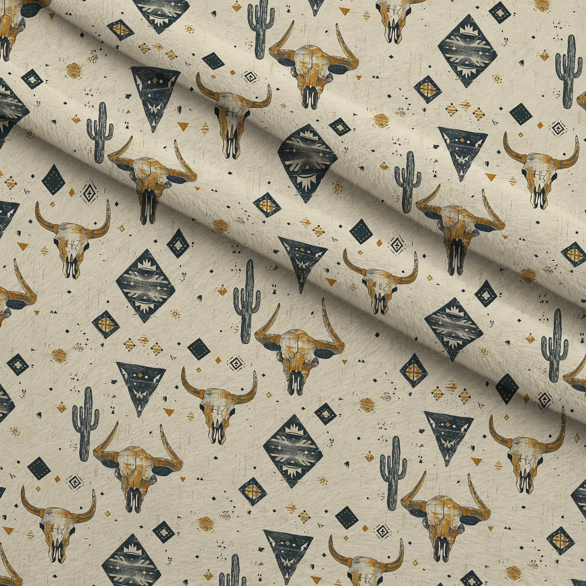 Rustic Rodeo Pattern 2 Minky Fabric — plush minky folded close-up preview (mv-minky-v1:lying)