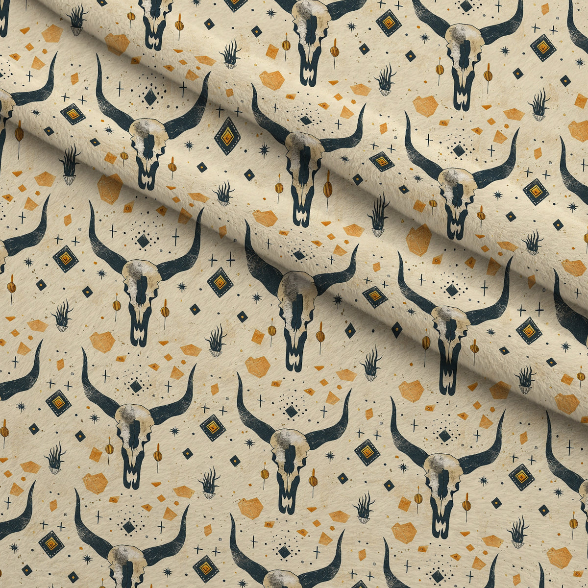Rustic Rodeo Pattern 3 Minky Fabric — plush minky folded close-up preview (mv-minky-v1:lying)