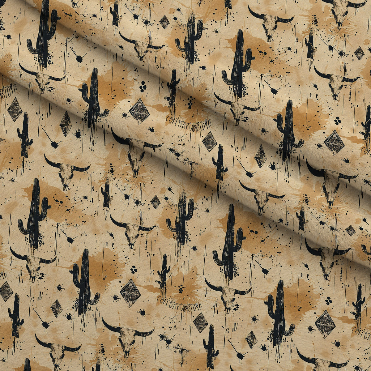 Rustic Rodeo Pattern 5 Minky Fabric — plush minky folded close-up preview (mv-minky-v1:lying)