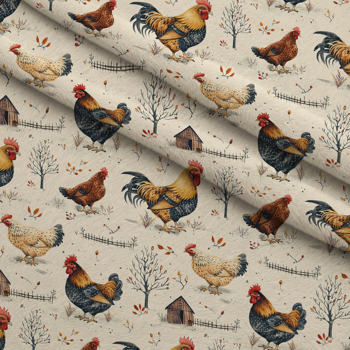 Rustic Roost Pattern 7 Minky Fabric — plush minky folded close-up preview (mv-minky-v1:lying)