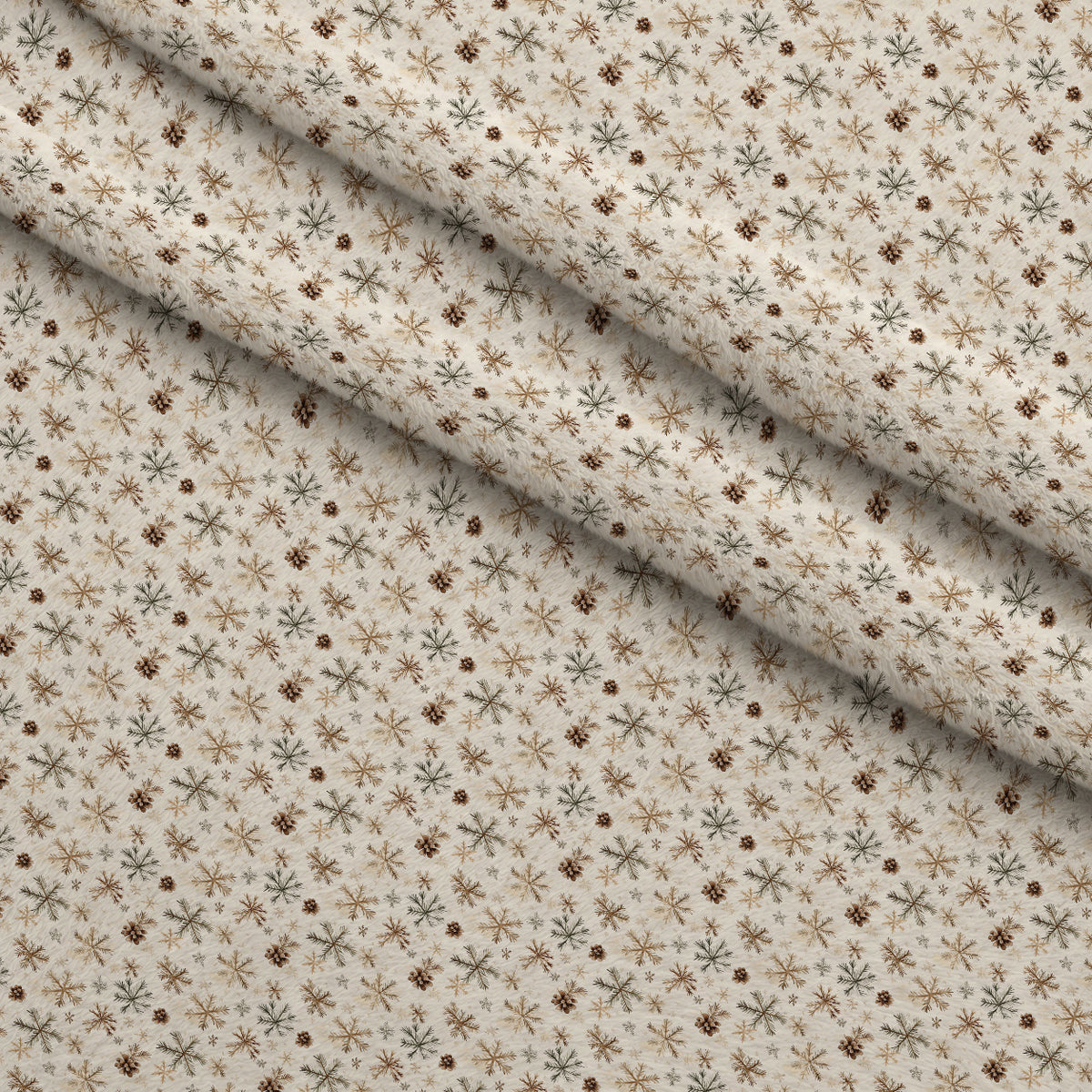 Rustic Winter Snowflakes Minky Fabric — plush minky folded close-up preview (mv-minky-v1:lying)