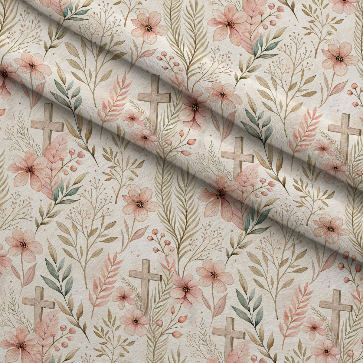 Sacred Meadow Pattern 10 Minky Fabric — plush minky folded close-up preview (mv-minky-v1:lying)