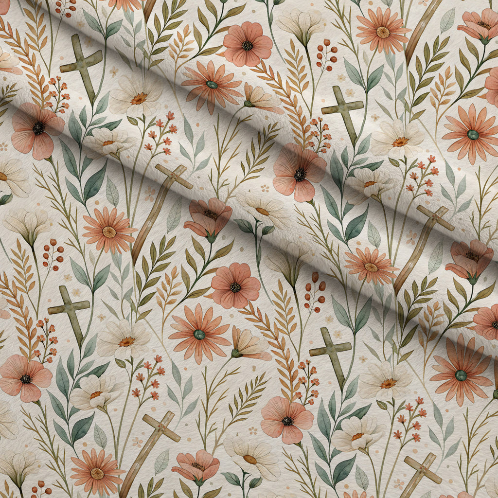 Sacred Meadow Pattern 6 Minky Fabric — plush minky folded close-up preview (mv-minky-v1:lying)