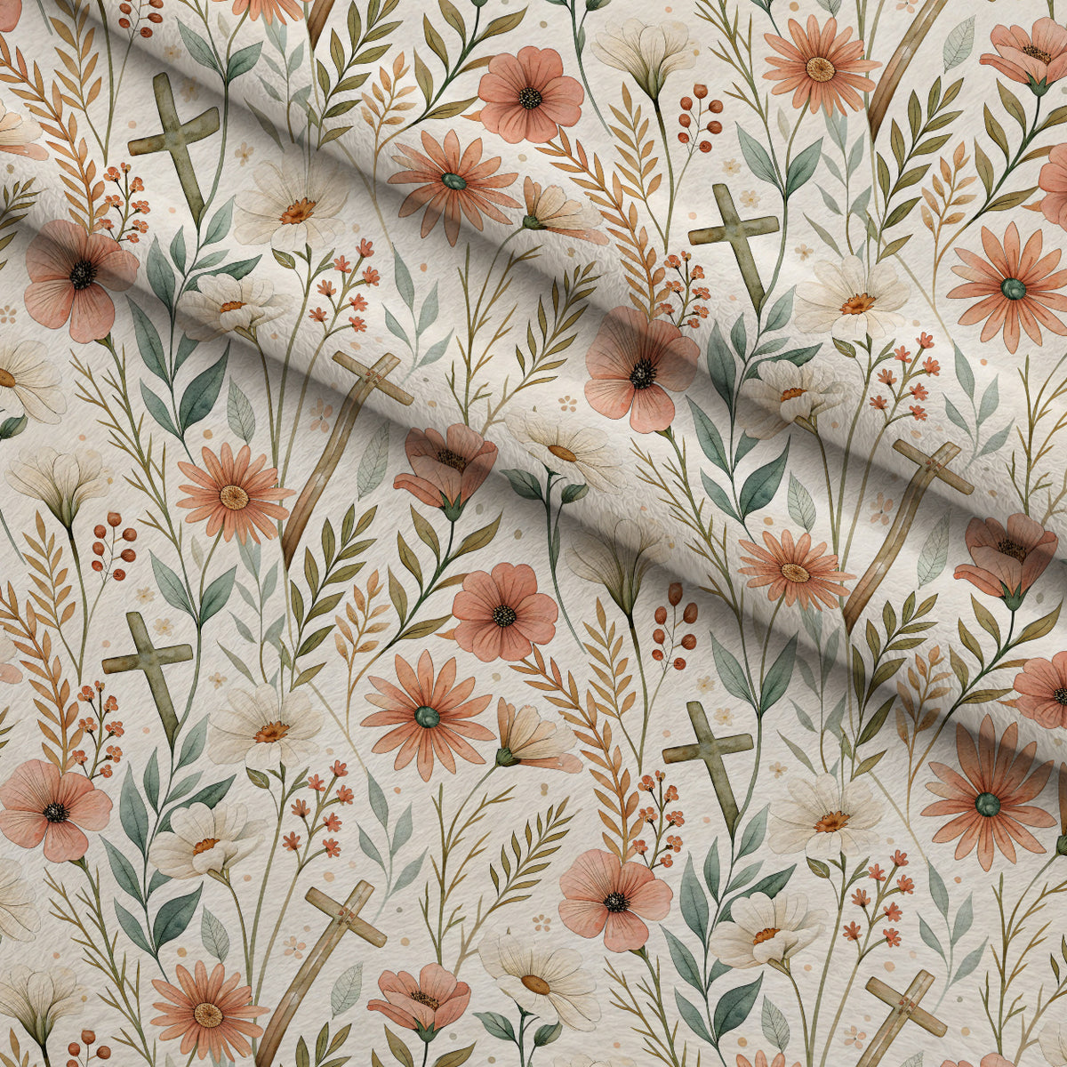 Sacred Meadow Pattern 6 Minky Fabric — plush minky folded close-up preview (mv-minky-v1:lying)