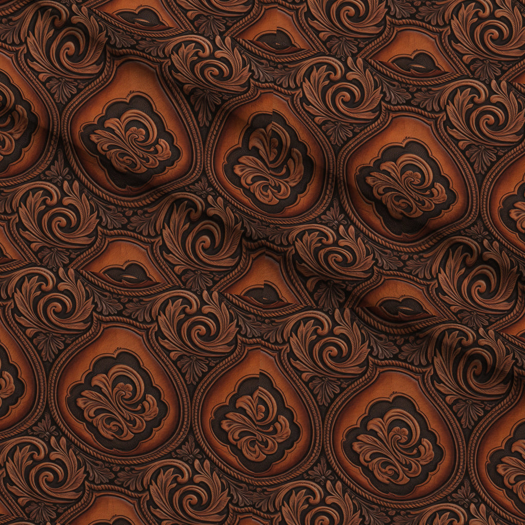 Saddle Blossom Pattern 1 Minky Fabric — plush minky folded close-up preview (mv-minky-v1:lying)
