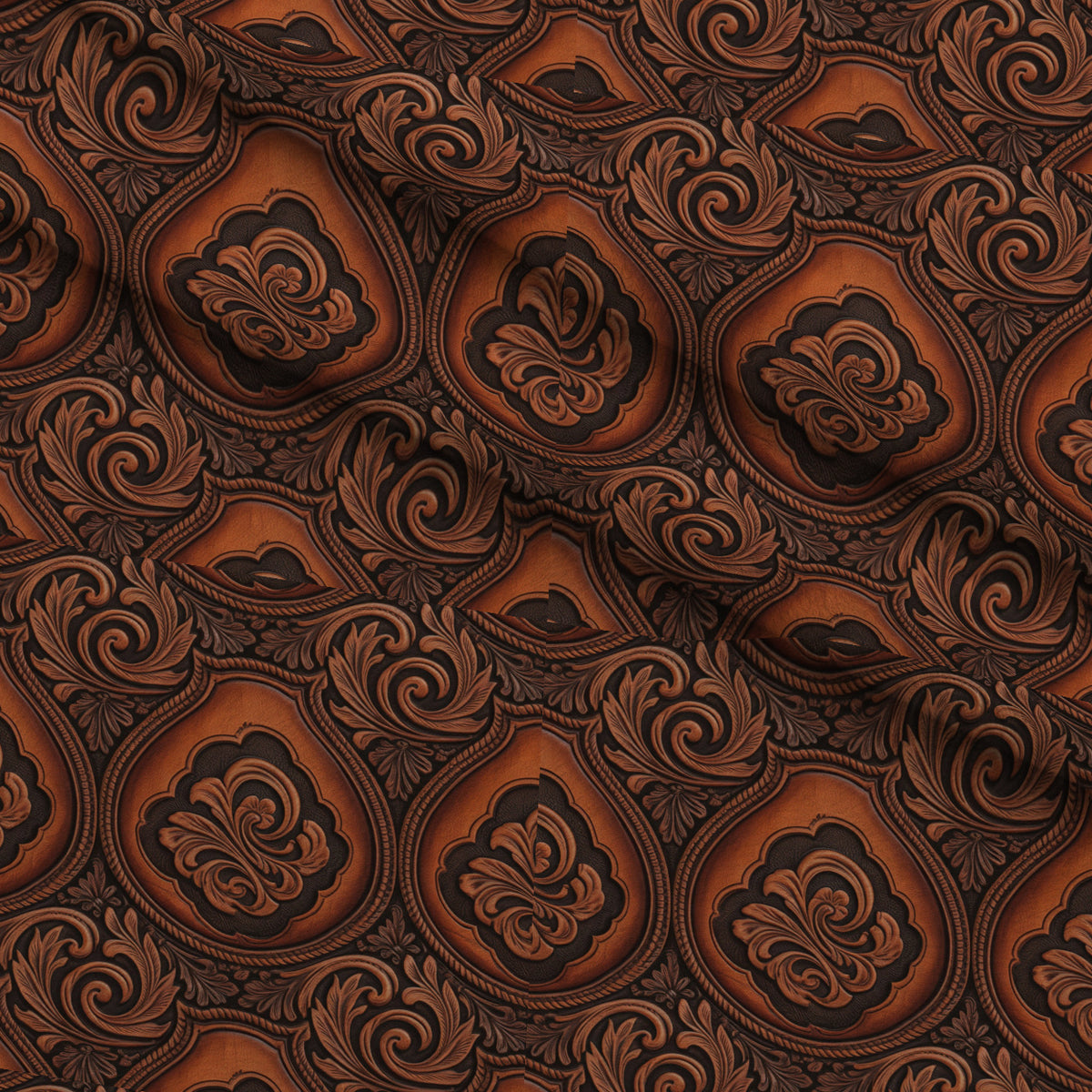 Saddle Blossom Pattern 1 Minky Fabric — plush minky folded close-up preview (mv-minky-v1:lying)