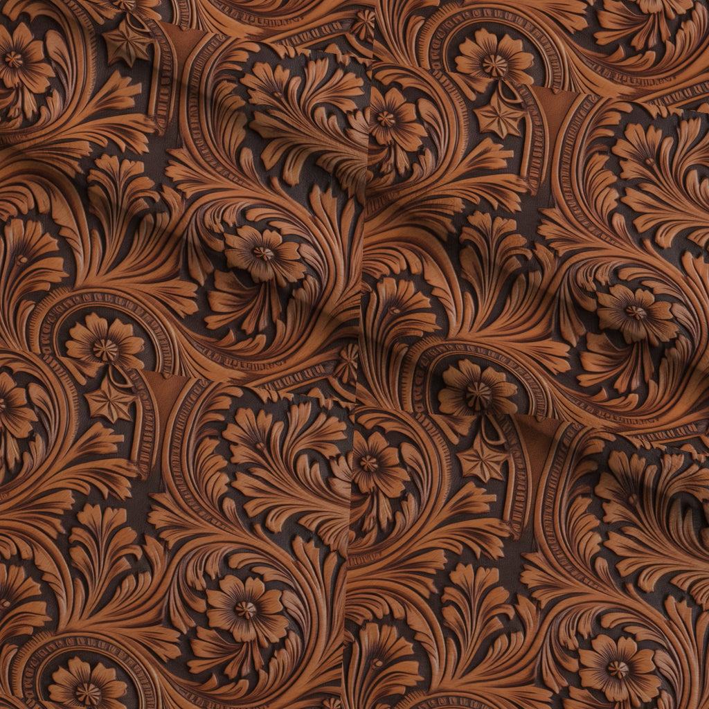 Saddle Blossom Pattern 5 Minky Fabric — plush minky folded close-up preview (mv-minky-v1:lying)